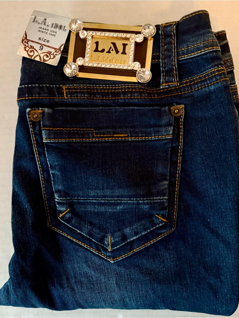L.A. idol Dark Blue Denim Jeans Y2K jr size 9